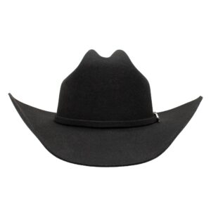 A front-facing look at the Stetson Apache 4X Black Cowboy Hat.