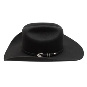 A profile look at the Stetson Apache 4X Black Cowboy Hat.
