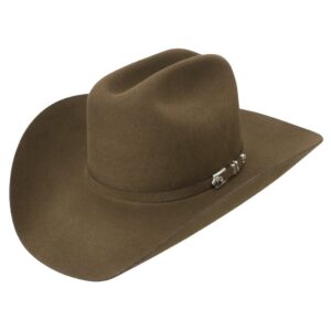 A 3/4 turned Stetson Apache 4X Brown Cowboy Hat.