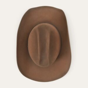 A look at the crown of a Stetson Boss of the Plains 6X Assorted Brown Cowboy Hat.