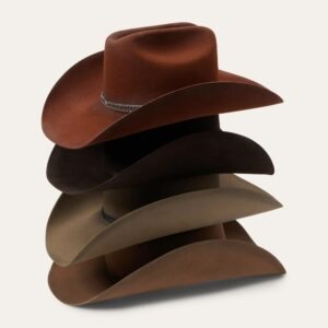 A look at the variety of shades available for the Stetson Boss of the Plains 6X Assorted Brown Cowboy Hat.