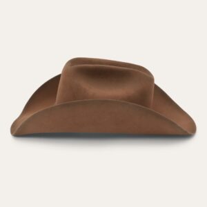 A profile look at the Stetson Boss of the Plains 6X Assorted Brown Cowboy Hat.