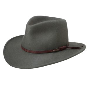 A 3/4 turned Stetson Bozeman Grey Outdoor Hat.