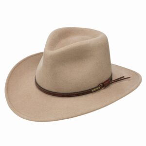 A 3/4 turned Stetson Bozeman Mushroom Outdoor Hat.