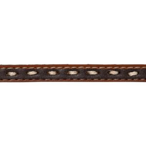 A closeup look at the hatband on a Stetson Crowley 10X Straw Cowboy Hat.