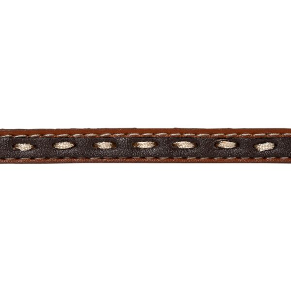 A closeup look at the hatband on a Stetson Crowley 10X Straw Cowboy Hat.