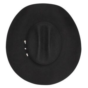 A look at the crown of a Stetson Duncan 4X Black Cowboy Hat.