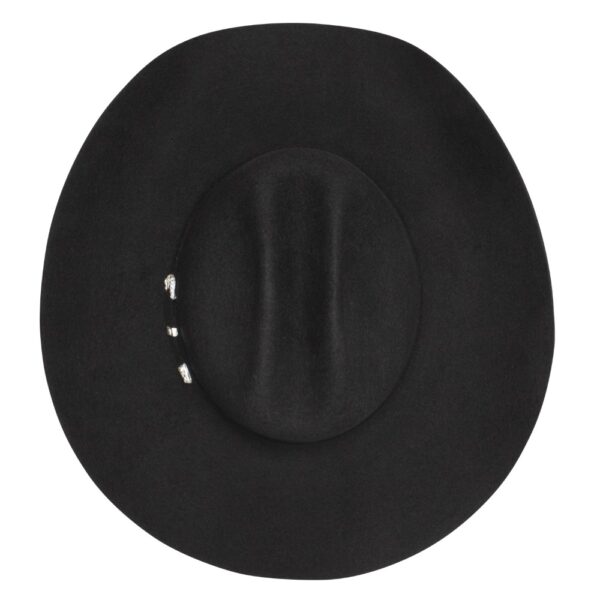 A look at the crown of a Stetson Duncan 4X Black Cowboy Hat.