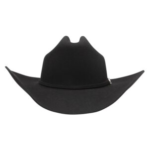 A front-facing look at the Stetson Duncan 4X Black Cowboy Hat.