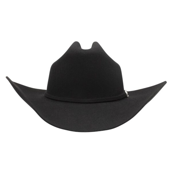 A front-facing look at the Stetson Duncan 4X Black Cowboy Hat.