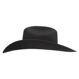 A profile look at the Stetson Duncan 4X Black Cowboy Hat.