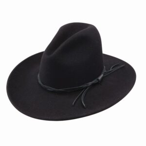 A 3/4 turned Stetson Gus Crushable Black Outdoor Western Hat.
