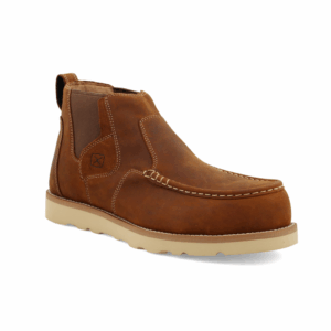 A 3/4 turned Twisted X 4" Chelsea Wedge Sole Nano Composite Toe Work Boot.