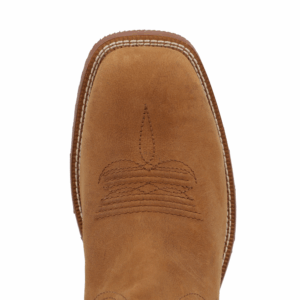 A look at the toe shape of a Twisted X Women's Distressed Saddle and Salmon Tech X Western Boot.