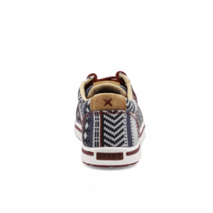 A look at the back and heel of a Twisted X Kid's Dark Baja Hooey Loper Casual Shoe.