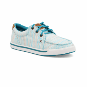 A 3/4 turned Twisted X Kid's Multi Blue Hooey Loper Casual Shoe.