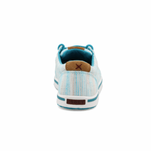 A look at the back and heel of a Twisted X Kid's Multi Blue Hooey Loper Casual Shoe.