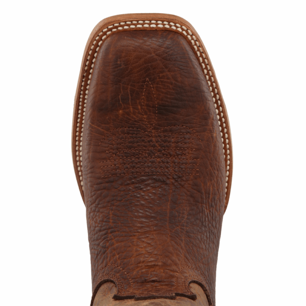 The toe shape of a Twisted X Men's 12" Rancher Western Boot.