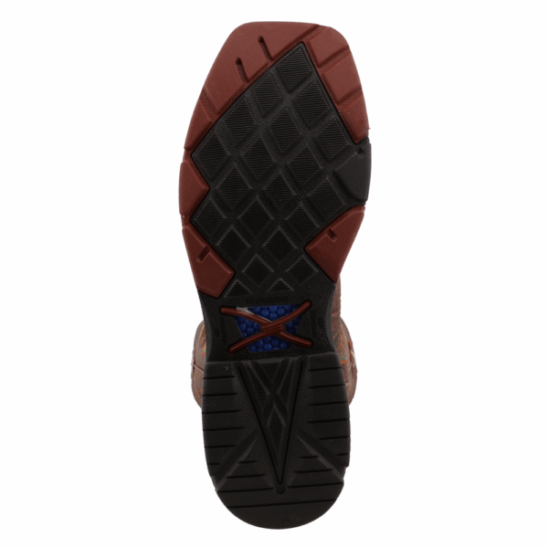 The sole of a Twisted X Men's 12" Tan Nano Composite Toe Western Work Boot.