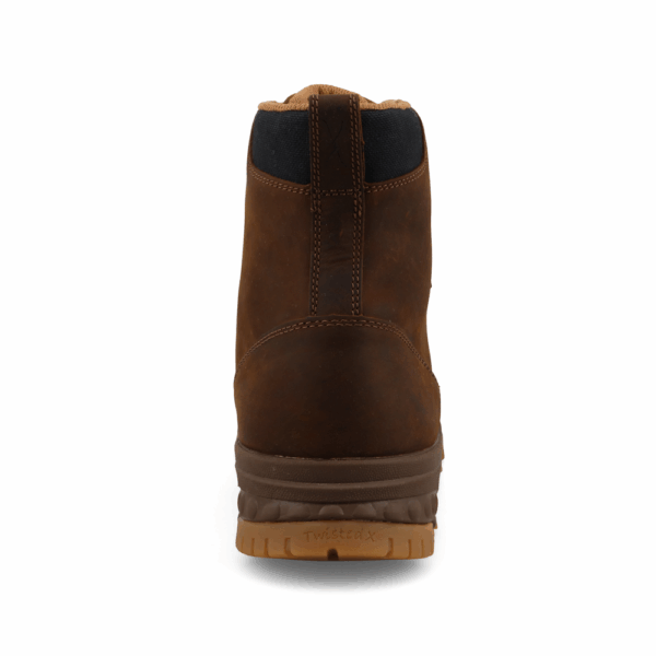 A look at the back and heel of a Twisted X Men's 6" Nano Composite Toe Work Boot.