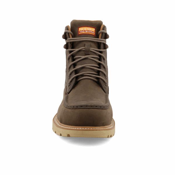 A forward-facing look at Twisted X Men's 6" Shitake Waterproof Nano Composite Toe Work Boot.
