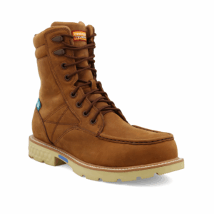 A 3/4 turned Twisted X Men's 8" Waterproof Nano Composite Toe Work Boot.