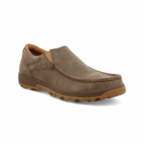 A 3/4 turned Twisted X Men's Bomber Slip On Driving Moc Casual Shoe.