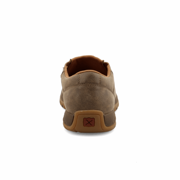 A look at the back and heel of a Twisted X Men's Bomber Slip On Driving Moc Casual Shoe.