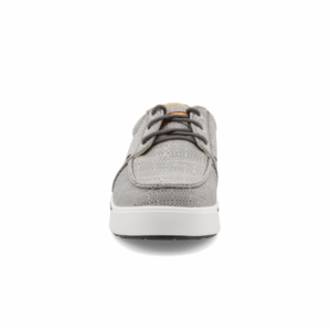A forward-facing look at Twisted X Men's Grey Nano Composite Safety Toe Work Kicks.