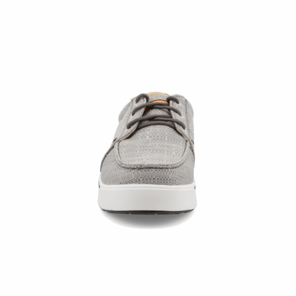 A forward-facing look at Twisted X Men's Grey Nano Composite Safety Toe Work Kicks.