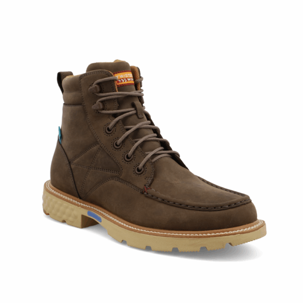 A 3/4 turned Twisted X Men's Waterproof Soft Toe 6" Work Boot.