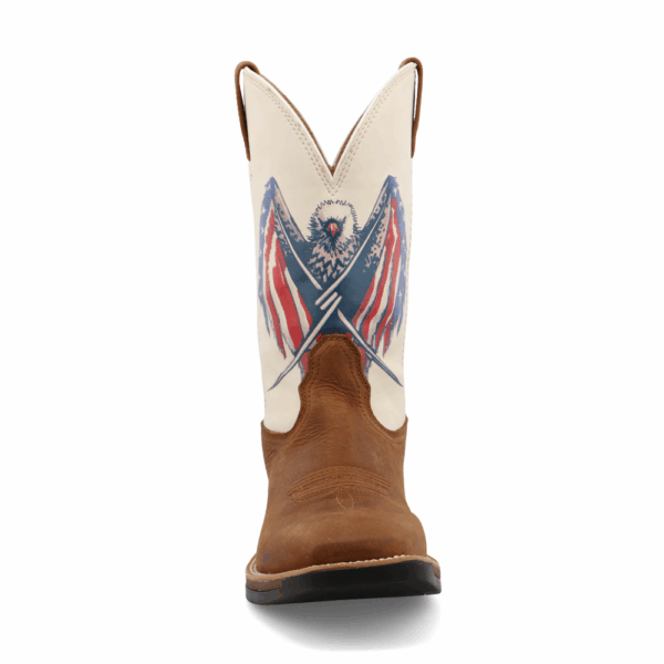 A forward-facing look at Twisted X Red, White, and Blue Waterproof Tech X Western Boot.