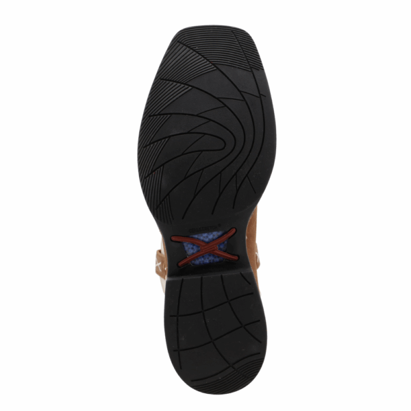 The sole of a Twisted X Red, White, and Blue Waterproof Tech X Western Boot.