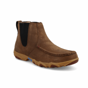 A 3/4 turned Twisted X Women's 4" Peanut Chelsea Driving Moc Casual Shoe.