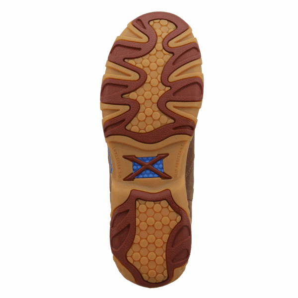 The sole of a Twisted X Women's 4" Peanut Chelsea Driving Moc Casual Shoe.