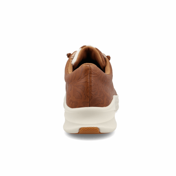 A look at the back and heel of a Twisted X Women's Cowhide Multi and Brown Patina Feather X Casual Shoe.