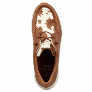 An overhead look at the Twisted X Women's Cowhide Multi and Brown Patina Feather X Casual Shoe.