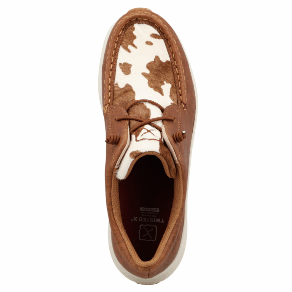 An overhead look at the Twisted X Women's Cowhide Multi and Brown Patina Feather X Casual Shoe.