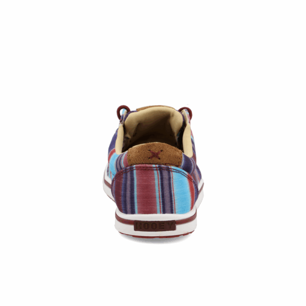A look at the back and heel of a Twisted X Women's Multi Blue Hooey Loper Casual Shoe.