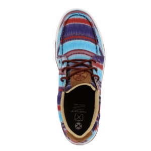 An overhead look at the Twisted X Women's Multi Blue Hooey Loper Casual Shoe.