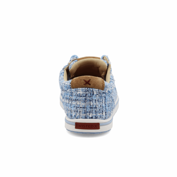 A look at the back and heel of a Twisted X Women's Multi Blue Kicks Casual Shoe.