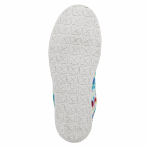 The sole of a Twisted X Women's Multi Tie-Dye Kicks Casual Shoe.
