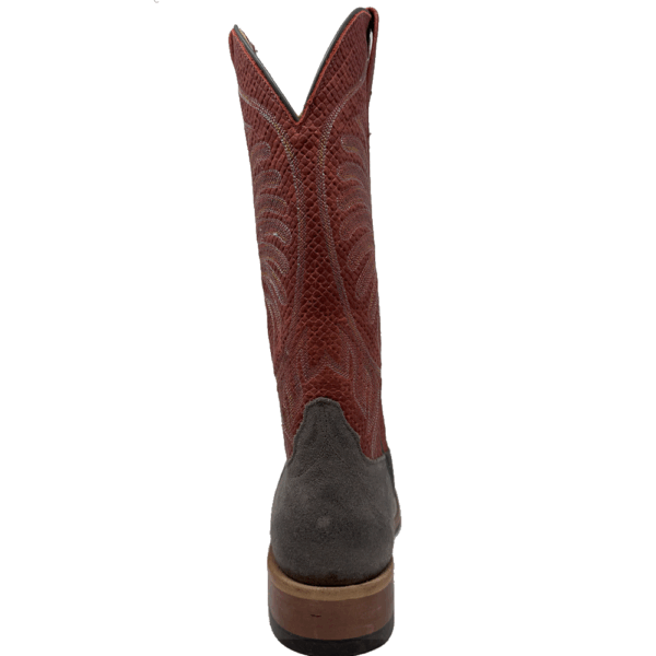 A shot of the heel of an Anderson Bean After Dark Kudu Men's Western Boot.