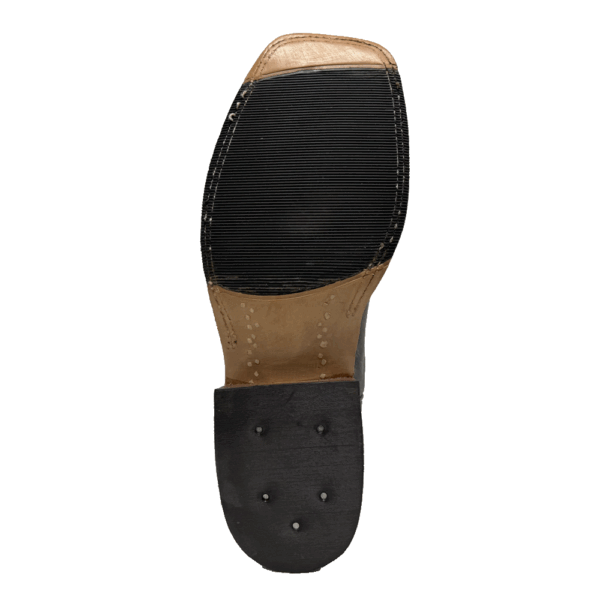 A look at the sole on a pair of Anderson Bean After Dark Kudu Men's Western Boot.
