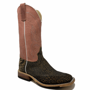 A 3/4 right turned Anderson Bean Antique Saddle Safari Elephant Men's Western Boot.