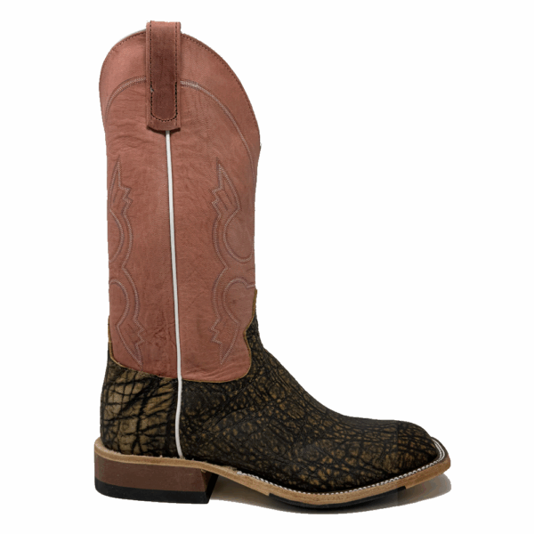 A right profile facing Anderson Bean Antique Saddle Safari Elephant Men's Western Boot.