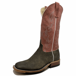 A 3/4 left turned Anderson Bean Antique Saddle Safari Giraffe Men's Western Boot.