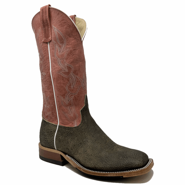 A 3/4 right turned Anderson Bean Antique Saddle Safari Giraffe Men's Western Boot.