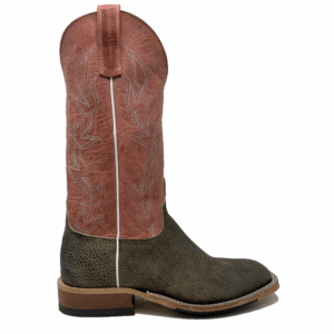 A right profile facing Anderson Bean Antique Saddle Safari Giraffe Men's Western Boot.