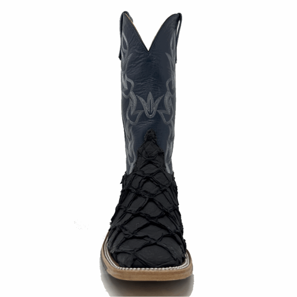 A forward facing look at an Anderson Bean Black Matte Big Bass Men's Western Boot.